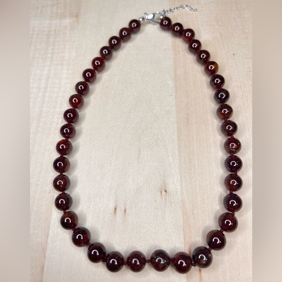 Hessonite garnet necklace